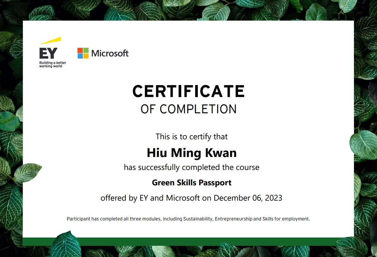 EY & Microsoft-Green Skill Passport